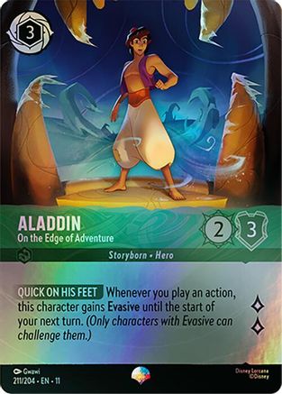 Aladdin - On the Edge of Adventure (Epic) (211/204) [Winterspell] Holofoil Lorcana Single Disney