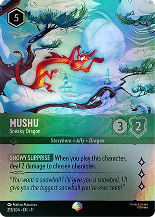 Mushu - Sneaky Dragon (Epic) (212/204) [Winterspell] Holofoil Lorcana Single Disney