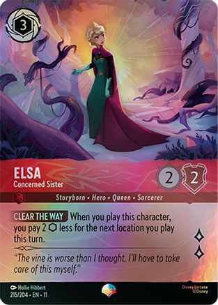 Elsa - Concerned Sister (Epic) (215/204) [Winterspell] Holofoil Lorcana Single Disney