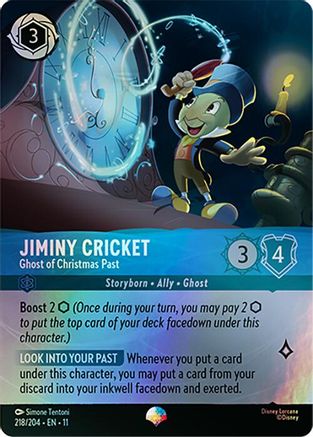 Jiminy Cricket - Ghost of Christmas Past (Epic) (218/204) [Winterspell] Holofoil Lorcana Single Disney