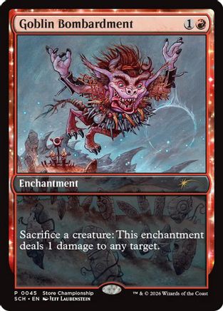 Goblin Bombardment (GAME-045) [Misc] Game Day & Store Championship Promos MTG Single Game Day & Store Championship Promos