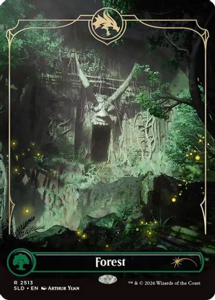 Forest (2513) (SLD-2513) [Secret Lair] Drop Series Foil MTG Single Wizards of the Coast
