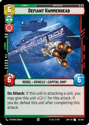 Defiant Hammerhead (62/264) [A Lawless Time] Star Wars: Unlimited Single Disney