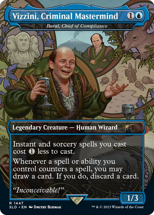 Vizzini, Criminal Mastermind - Baral, Chief of Compliance (SLD-1447) [Secret Lair] Drop (Borderless) MTG Single Wizards of the Coast