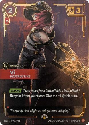Vi - Destructive (036a/298) [Riftbound Promotional Cards] Foil Riftbound Singles Riot Games