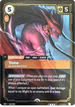 Yone - Blademaster (116/221) [Riftbound Organized Play Promotional Cards] Riftbound Singles Riot Games
