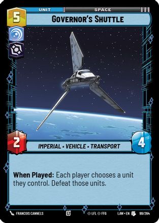 Governor's Shuttle (99/264) [A Lawless Time] Star Wars: Unlimited Single Disney