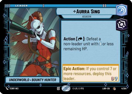 Aurra Sing - Assassin (4/264) [A Lawless Time] Star Wars: Unlimited Single Disney