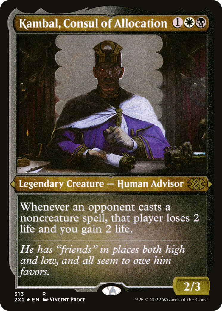 Kambal, Consul of Allocation (Foil Etched) (2X2-513) [Double Masters 2022] Foil MTG Single Wizards of the Coast