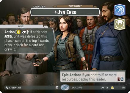 Jyn Erso - Time to Fight (Showcase) (771) [A Lawless Time] Foil Star Wars: Unlimited Single Disney