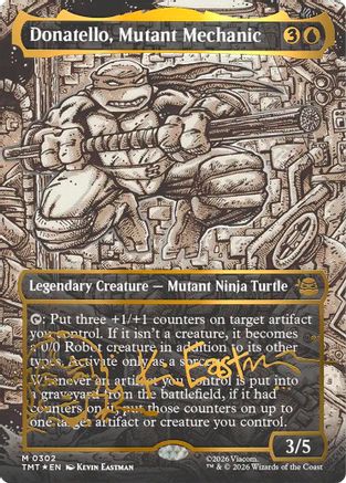 Donatello, Mutant Mechanic (Gold-Stamped Signature) (TMT-302) [Teenage Mutant Ninja Turtles] Foil MTG Single Wizards of the Coast