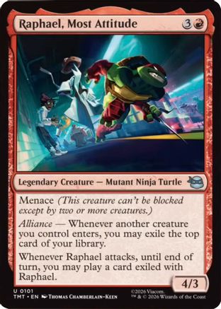 Raphael, Most Attitude (TMT-101) [Teenage Mutant Ninja Turtles] Foil MTG Single Wizards of the Coast