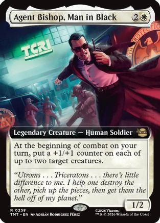 Agent Bishop, Man in Black (TMT-258) [Teenage Mutant Ninja Turtles] Foil MTG Single Wizards of the Coast