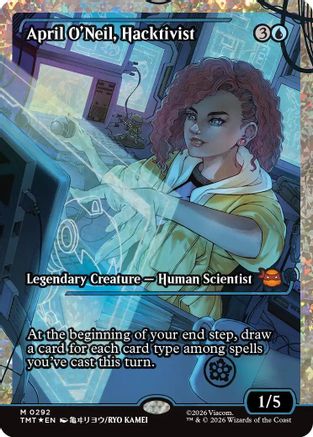 April O'Neil, Hacktivist (0292) (Fracture Foil) (TMT-292) [Teenage Mutant Ninja Turtles] Foil MTG Single Wizards of the Coast