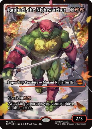 Raphael, the Nightwatcher (TMT-287) [Teenage Mutant Ninja Turtles] Foil MTG Single Wizards of the Coast