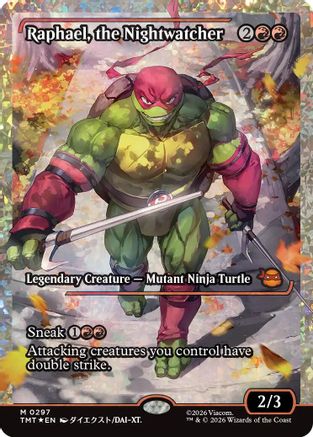 Raphael, the Nightwatcher (Fracture Foil) (TMT-297) [Teenage Mutant Ninja Turtles] Foil MTG Single Wizards of the Coast