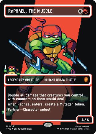 Raphael, the Muscle (0091) (Surge Foil) (TMC-091) [Commander: Teenage Mutant Ninja Turtles] Foil MTG Single Wizards of the Coast