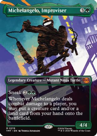 Michelangelo, Improviser (TMT-219) [Teenage Mutant Ninja Turtles] Foil MTG Single Wizards of the Coast