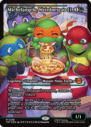Michelangelo, Weirdness to 11 (TMT-288) [Teenage Mutant Ninja Turtles] Foil MTG Single Wizards of the Coast