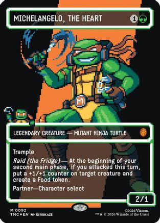 Michelangelo, the Heart (0092) (Surge Foil) (TMC-092) [Commander: Teenage Mutant Ninja Turtles] Foil MTG Single Wizards of the Coast