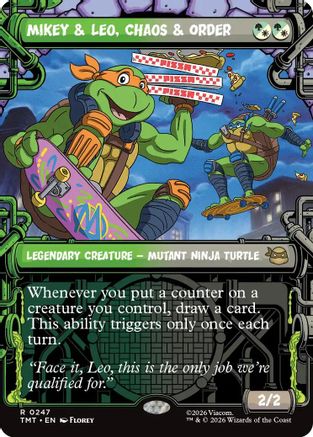 Mikey & Leo, Chaos & Order (TMT-247) [Teenage Mutant Ninja Turtles] Foil MTG Single Wizards of the Coast