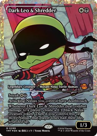 Dark Leo & Shredder (Fracture Foil) (TMT-299) [Teenage Mutant Ninja Turtles] Foil MTG Single Wizards of the Coast