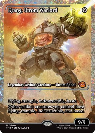 Krang, Utrom Warlord (Fracture Foil) (TMT-300) [Teenage Mutant Ninja Turtles] Foil MTG Single Wizards of the Coast