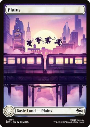 Plains (0191) (TMT-191) [Teenage Mutant Ninja Turtles] Foil MTG Single Wizards of the Coast