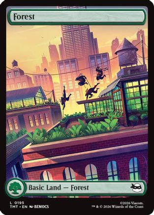 Forest (0195) (TMT-195) [Teenage Mutant Ninja Turtles] Foil MTG Single Wizards of the Coast