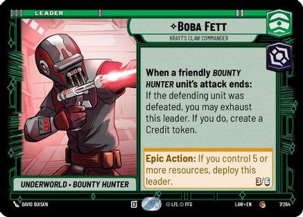 Boba Fett - Krayt's Claw Commander (7/264) [A Lawless Time] Star Wars: Unlimited Single Disney