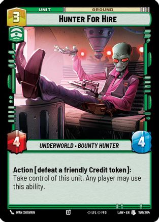 Hunter for Hire (156/264) [A Lawless Time] Star Wars: Unlimited Single Disney