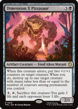 Dimension X Pizzasaur (TMC-016) [Commander: Teenage Mutant Ninja Turtles] MTG Single Wizards of the Coast
