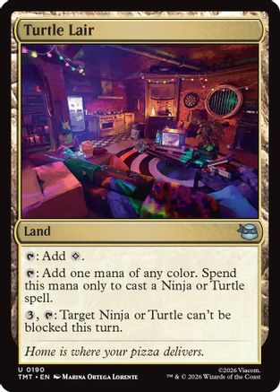 Turtle Lair (TMT-190) [Teenage Mutant Ninja Turtles] Foil MTG Single Wizards of the Coast