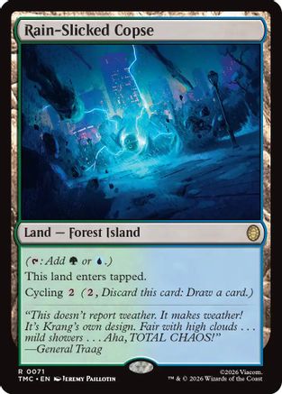Rain-Slicked Copse (TMC-071) [Commander: Teenage Mutant Ninja Turtles] MTG Single Wizards of the Coast
