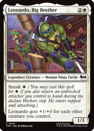 Leonardo, Big Brother (TMT-014) [Teenage Mutant Ninja Turtles] Foil MTG Single Wizards of the Coast