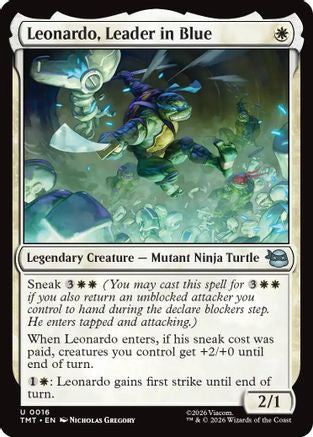 Leonardo, Leader in Blue (TMT-016) [Teenage Mutant Ninja Turtles] Foil MTG Single Wizards of the Coast