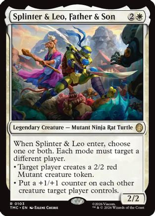Splinter & Leo, Father & Son (TMC-103) [Commander: Teenage Mutant Ninja Turtles] MTG Single Wizards of the Coast