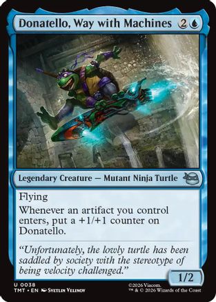 Donatello, Way with Machines (TMT-038) [Teenage Mutant Ninja Turtles] Foil MTG Single Wizards of the Coast
