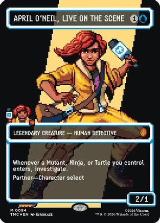 April O'Neil, Live on the Scene (Surge Foil) (TMC-084) [Commander: Teenage Mutant Ninja Turtles] Foil MTG Single Wizards of the Coast