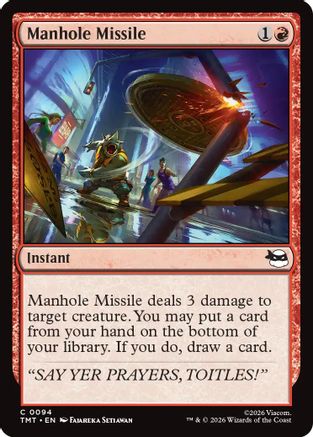 Manhole Missile (TMT-094) [Teenage Mutant Ninja Turtles] Foil MTG Single Wizards of the Coast
