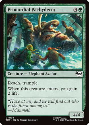 Primordial Pachyderm (TMT-129) [Teenage Mutant Ninja Turtles] Foil MTG Single Wizards of the Coast