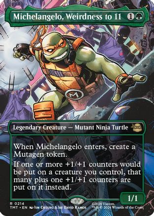 Michelangelo, Weirdness to 11 (TMT-214) [Teenage Mutant Ninja Turtles] Foil MTG Single Wizards of the Coast