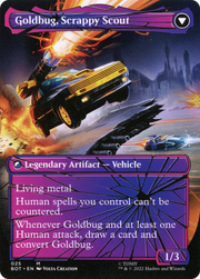 Goldbug, Humanity's Ally (Shattered Glass) (BOT-025) [Transformers] (Borderless) Foil MTG Single Wizards of the Coast
