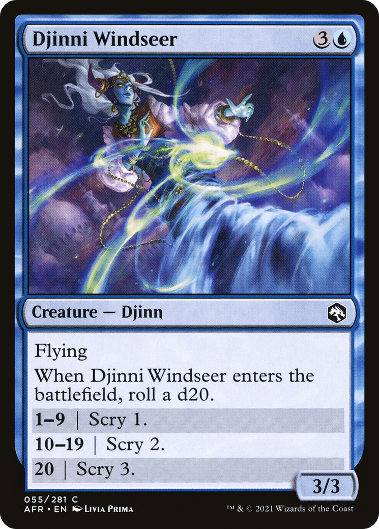 Djinni Windseer (AFR-055) [Adventures in the Forgotten Realms] Foil MTG Single Wizards of the Coast