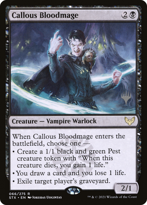 Callous Bloodmage (PPSTX-066) [Strixhaven: School of Mages Promos] MTG Single Wizards of the Coast