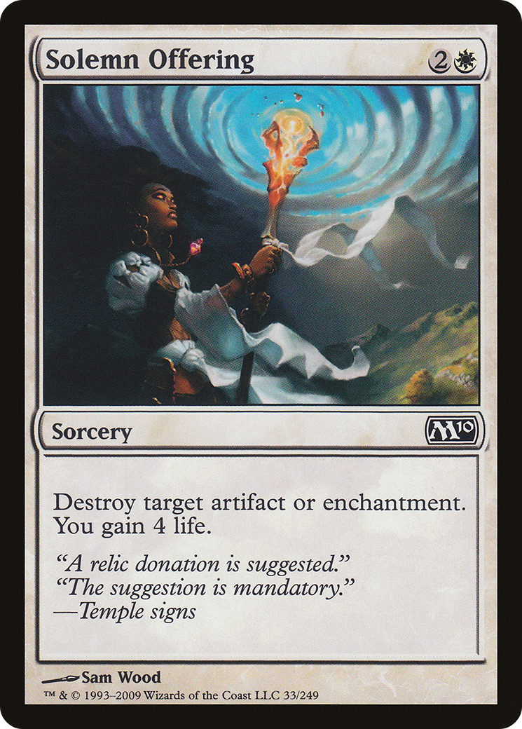 Solemn Offering (M10-033) [Magic 2010] Foil MTG Single Wizards of the Coast