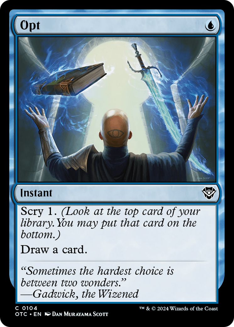 Opt (OTC-104) [Outlaws of Thunder Junction Commander] MTG Single Wizards of the Coast