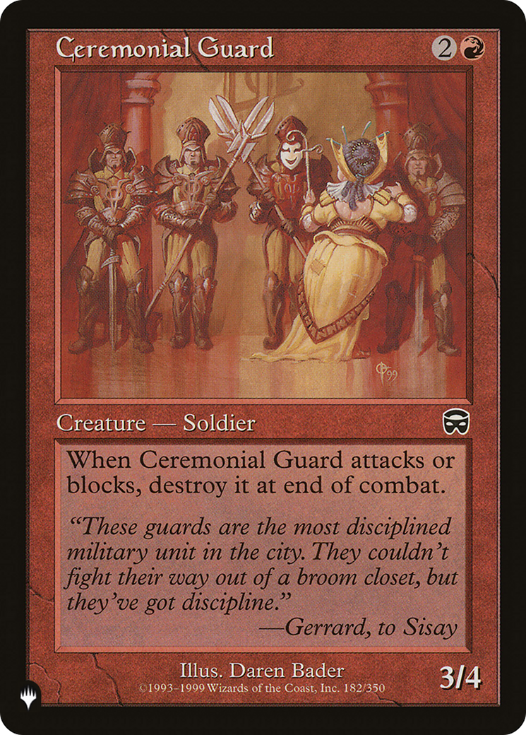 Ceremonial Guard (LIST-MMQ-182) [Mystery Booster] The List MTG Single Wizards of the Coast