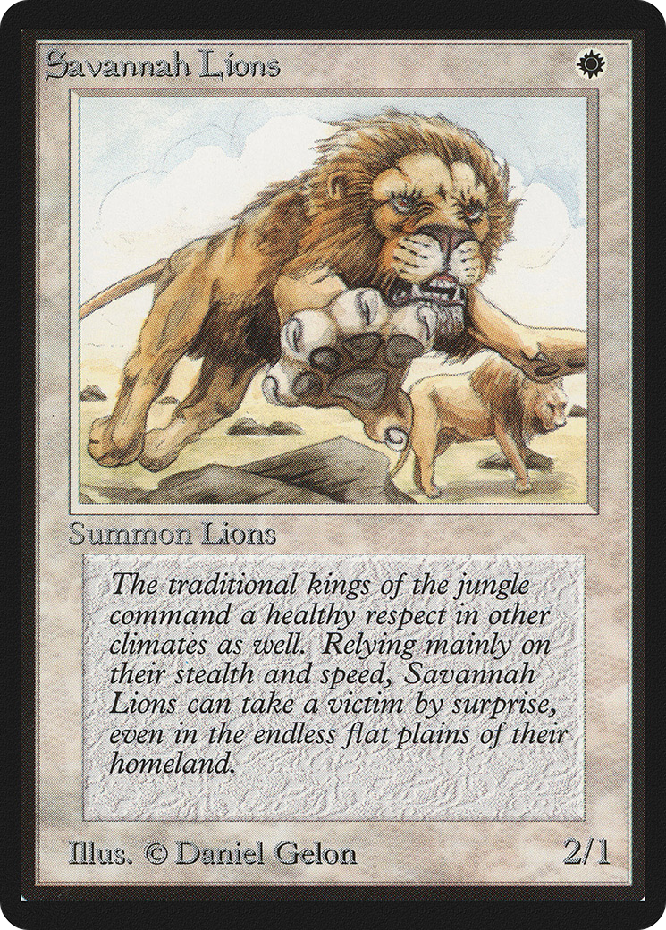 Savannah Lions (LEB-) [Oldschool] Limited Edition Beta MTG Single Wizards of the Coast