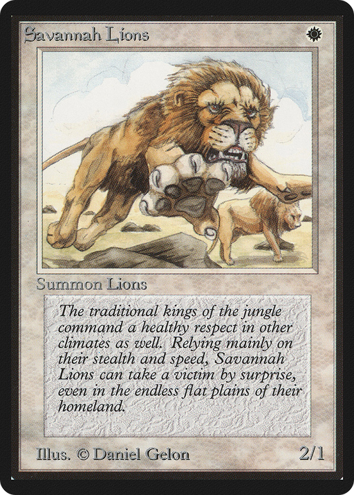 Savannah Lions (LEB-) [Oldschool] Limited Edition Beta MTG Single Wizards of the Coast